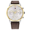 Tommy Hilfiger Men’s Quartz Brown Leather Strap Silver Dial 44mm Watch 1791884