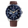 Tommy Hilfiger Men’s Quartz Brown Leather Strap Blue Dial 46mm Watch 1791965