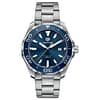Tag Heuer Aquaracer Men’s Quartz Swiss Made Silver Stainless Steel Blue Dial 43mm Watch WAY101C.BA0746