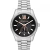 Michael Kors Men’s Quartz Silver Stainless Steel Black Dial 45mm Watch MK8946
