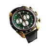 Versace Men’s Quartz Swiss Made Black Leather Strap Green Dial 44mm Watch VDB050014