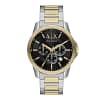 Armani Exchange Men’s Quartz Two Tone Stainless Steel Black Dial 44mm Watch AX7148