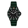 Emporio Armani Men’s Quartz Green Silicone Strap Black Dial 42mm Watch AR11464