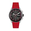 Hugo Boss Men’s Quartz Red Silicone Strap Black Dial 44mm Watch 1513959