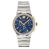 Versace Men’s Quartz Swiss Made Silver Stainless Steel Blue Dial 43mm Watch VEZ900221