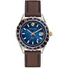 Versace Men’s Quartz Swiss Made Brown Leather Strap Blue Dial 42mm Watch V11080017