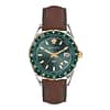 Versace Men’s Quartz Swiss Made Brown Leather Strap Green Dial 42mm Watch V11090017
