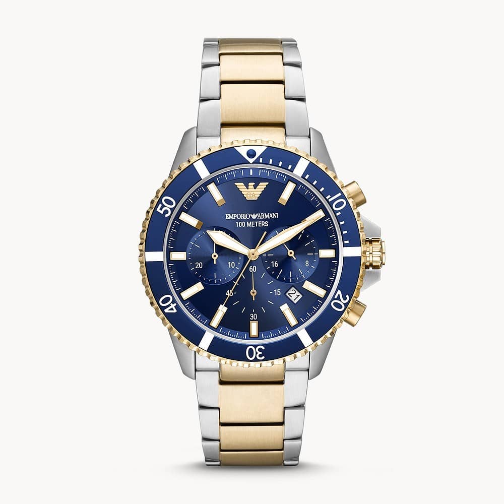 Emporio Armani Men’s Quartz Stainless Steel Blue Dial Watch 43mm AR11362