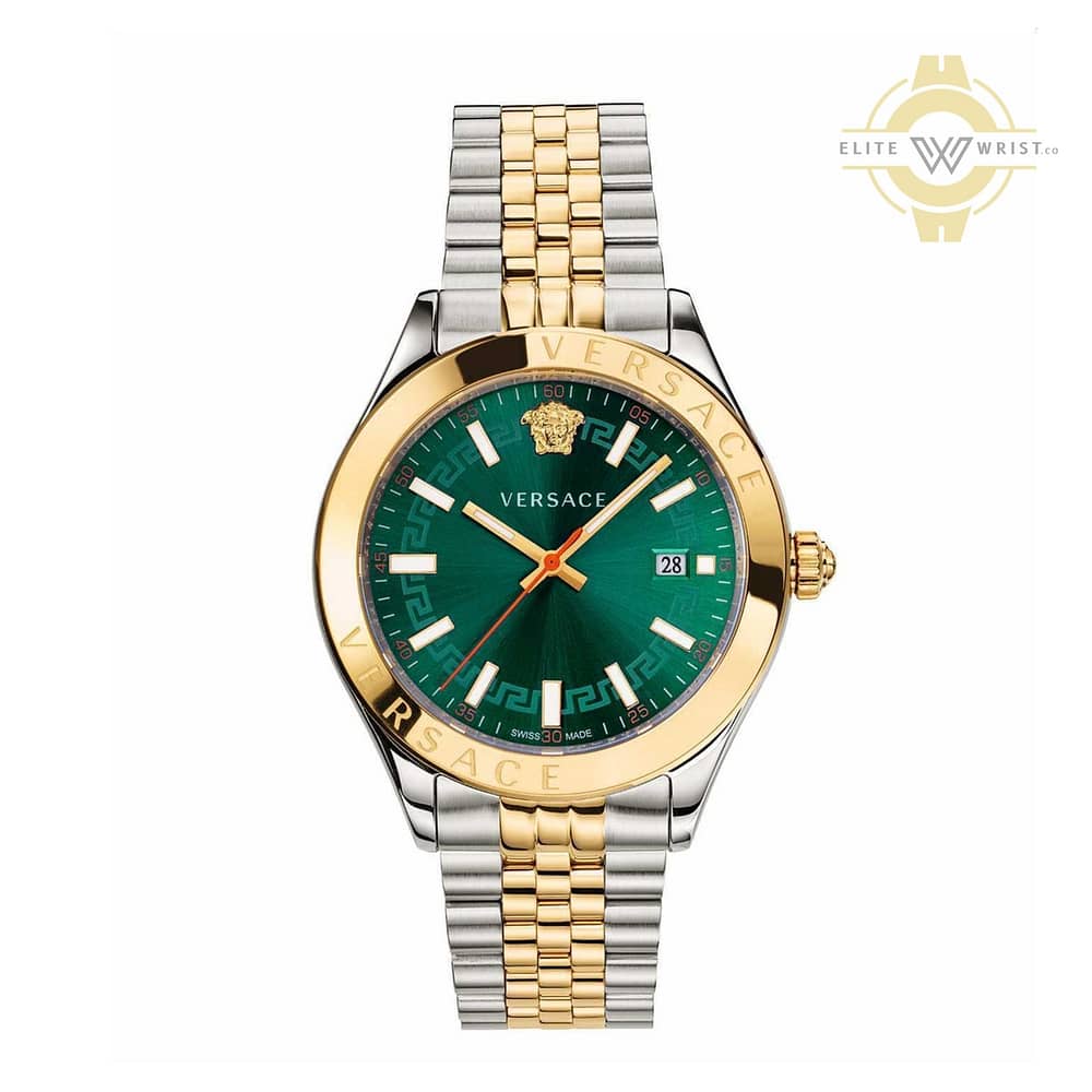 Versace Men’s Quartz Swiss Made Two-Tone Stainless Steel Green Dial 42mm Watch VEVK00620