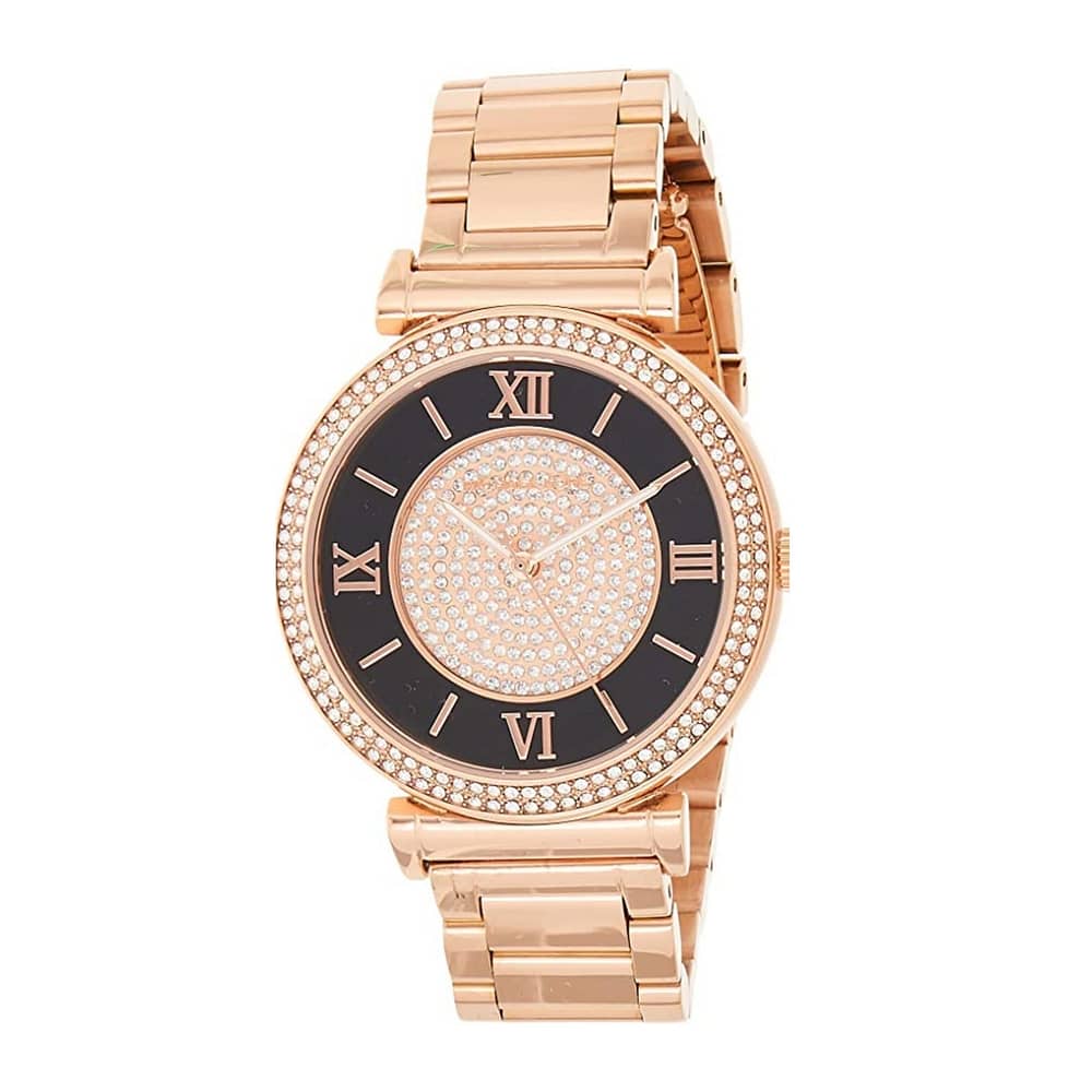 Michael Kors Quartz Rose Gold Stainless Steel Crystal Pave Dial Women’s Watch 38mm MK3339
