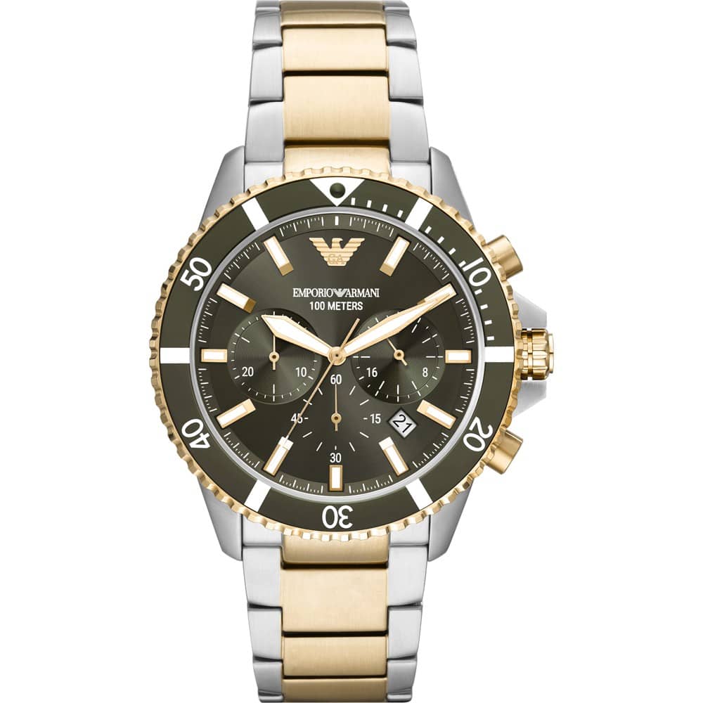 Emporio Armani Men’s Quartz Stainless Steel Green Dial Watch 43mm AR11361