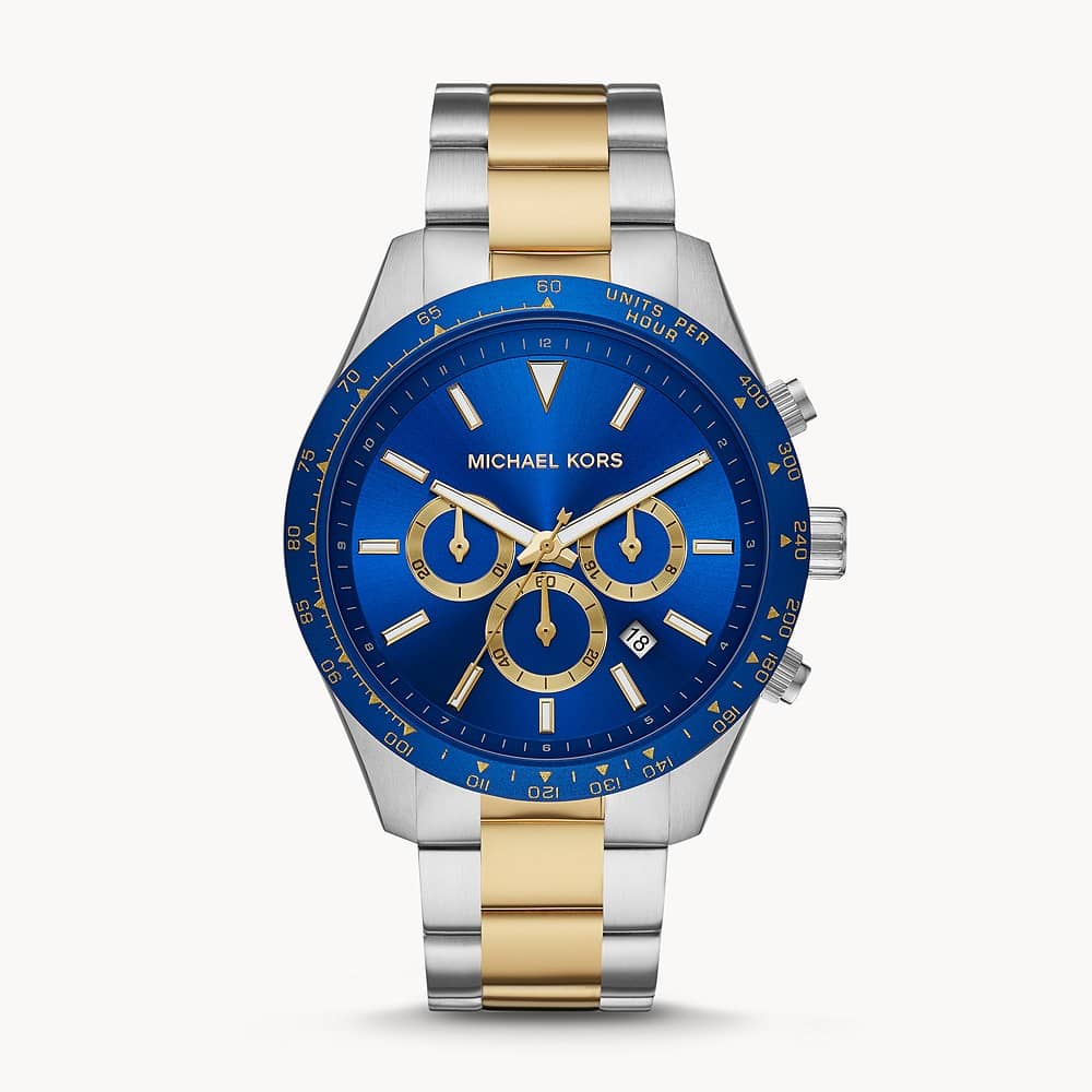 Michael Kors Layton Men’s Quartz Stainless Steel Blue Dial Watch 45mm MK8825
