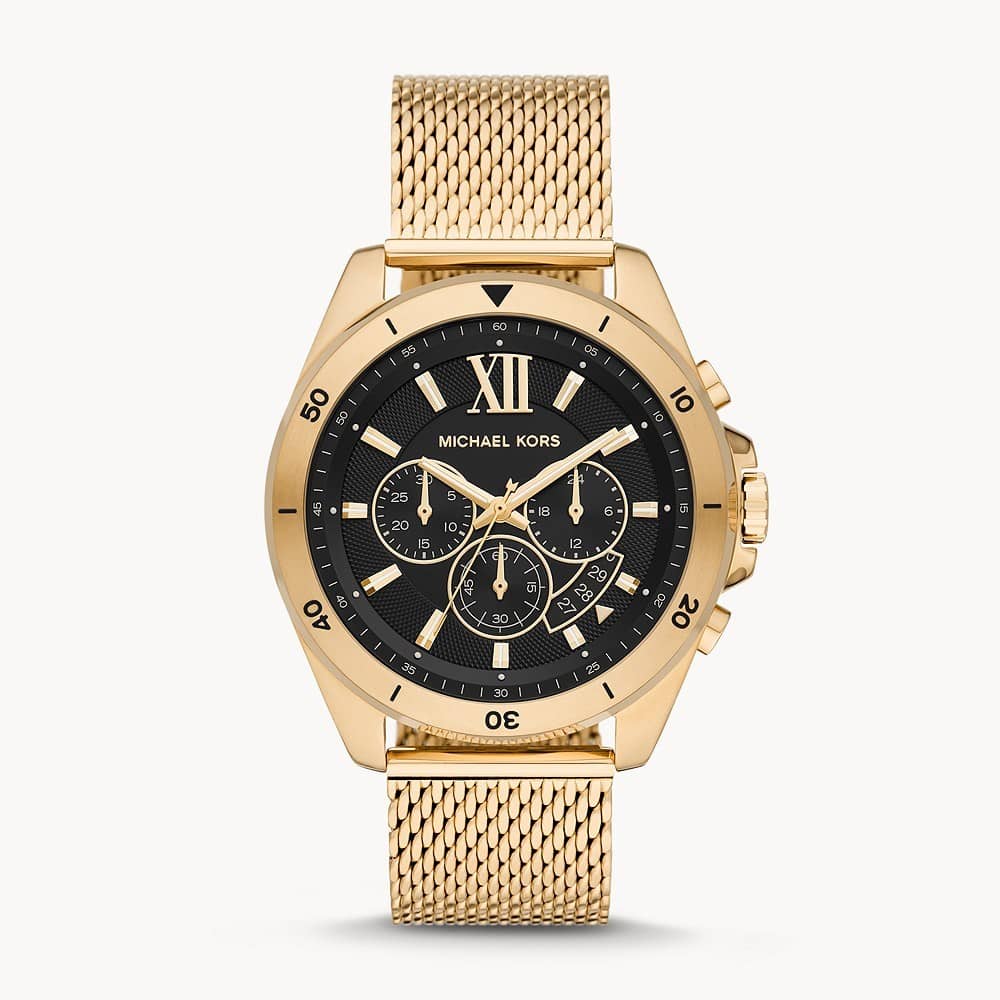 Michael Kors Men's Brecken Quartz Stainless Steel Black Dial Watch 45mm MK8867