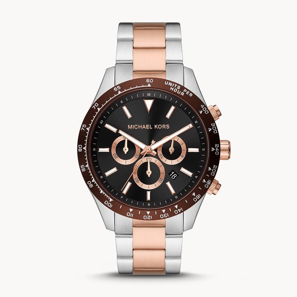 Michael Kors Layton Men’s Quartz Stainless Steel Black Dial Watch 45mm MK8913