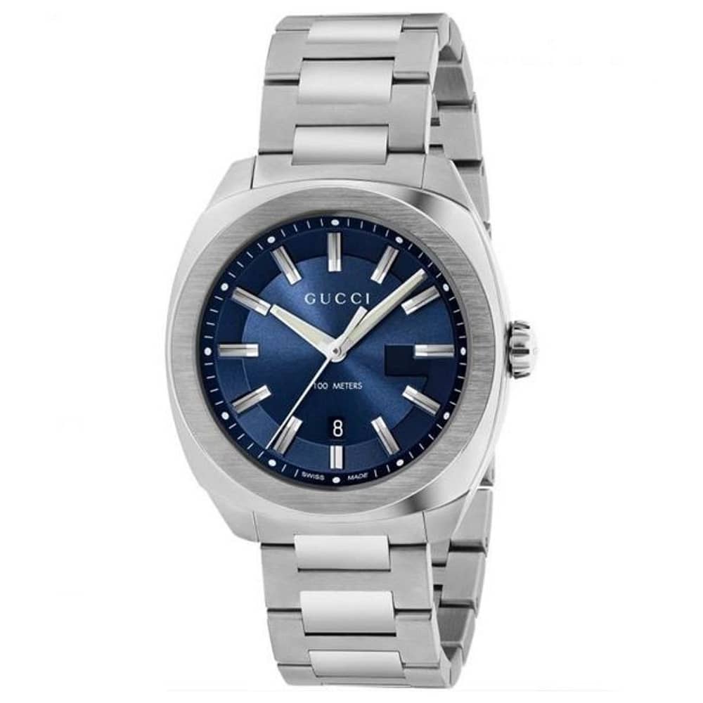 Gucci Swiss Made Quartz Stainless Steel Blue Dial Men's Watch 41mm YA142303