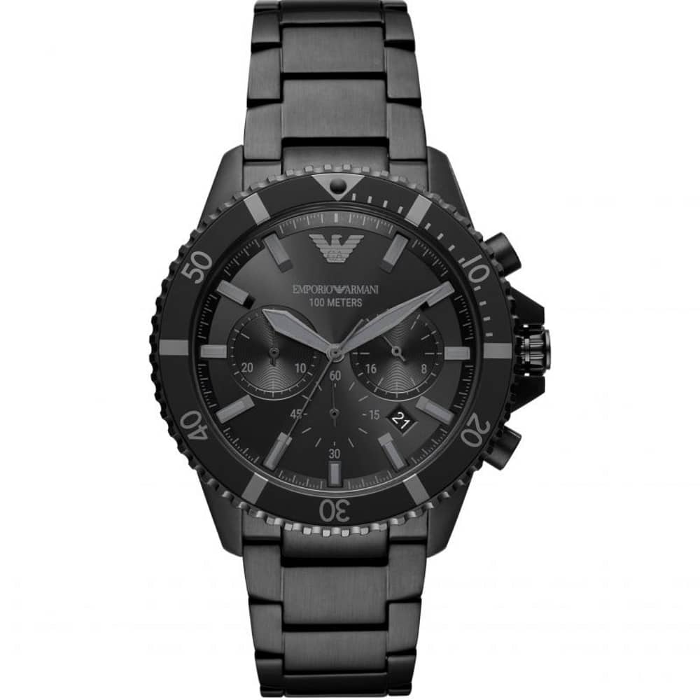 Emporio Armani Men’s Quartz Stainless Steel Black Dial Watch 43mm AR11363