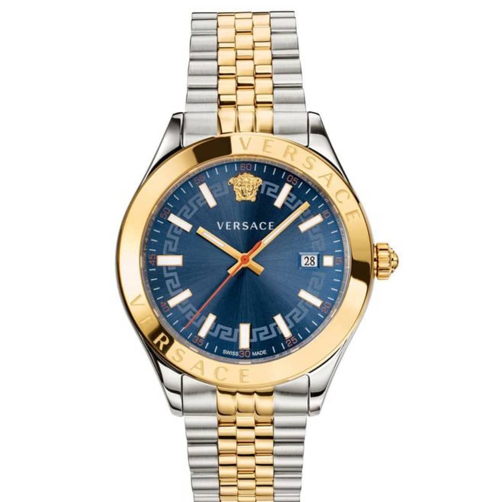 Versace Men’s Quartz Swiss Made Two-tone Stainless Steel Blue Dial Watch 42mm VEVK00520