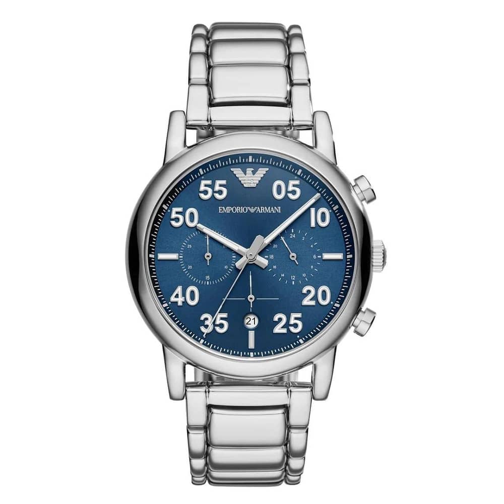 Emporio Armani Men’s Chronograph Quartz Stainless Steel Blue Dial Watch 42mm AR11132