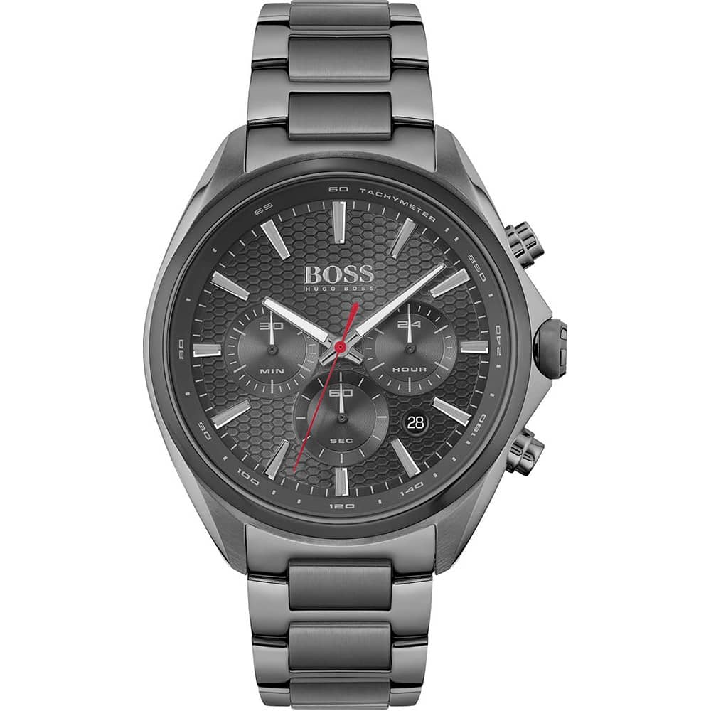 Hugo Boss Men’s Chronograph Quartz Stainless Steel Gray Dial Watch 46mm 1513858