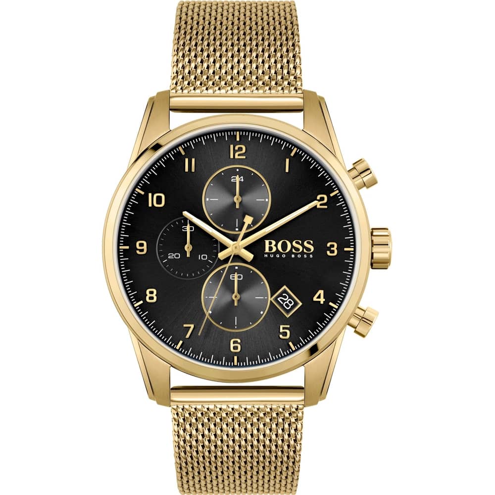 Hugo Boss Men’s Chronograph Quartz Stainless Steel Black Dial Watch 44mm 1513838