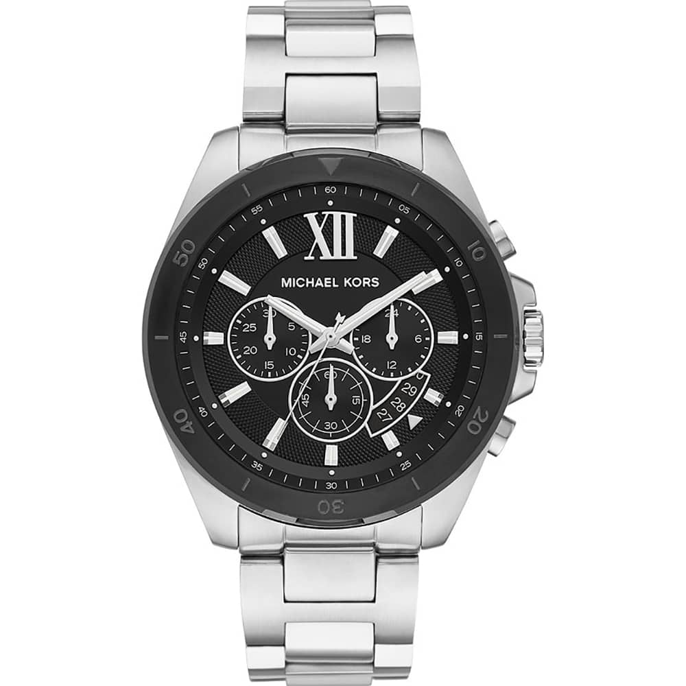 Michael Kors Men's Brecken Quartz Stainless Steel Black Dial Watch 45mm MK8847