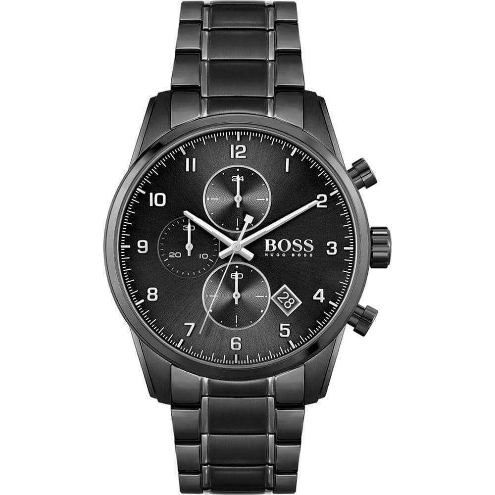 Hugo Boss Skymaster Men’s Quartz Stainless Steel Black Dial Watch 44mm 1513785