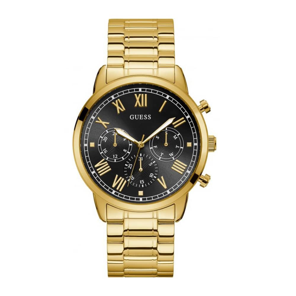 Guess Men’s Quartz Stainless Steel Black Dial Watch 44mm W1309G2