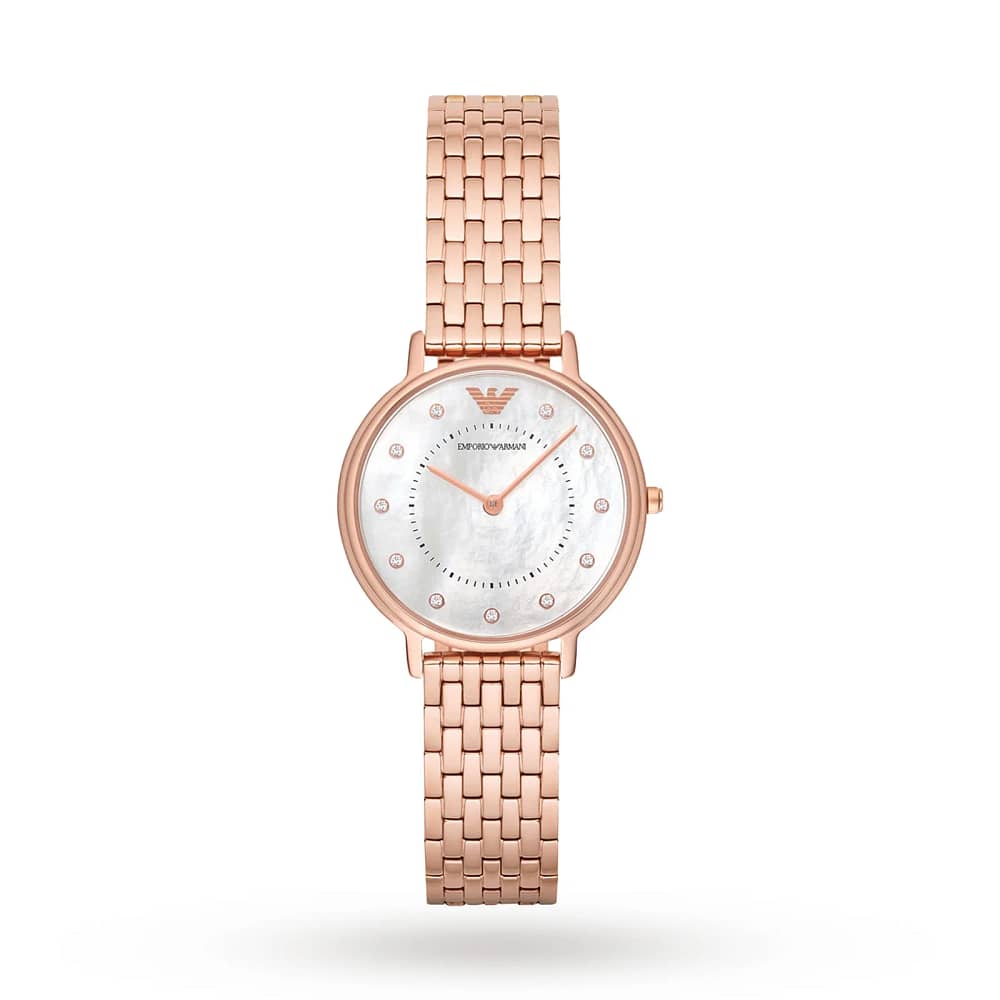 Emporio Armani Women’s Analog Stainless Steel Mother of Pearl Dial 32mm Watch AR11006