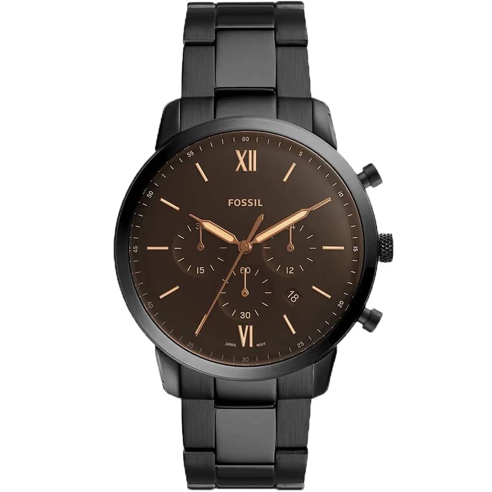 Fossil Men’s Chronograph Quartz Stainless Steel Black Dial 44mm Watch FS5525