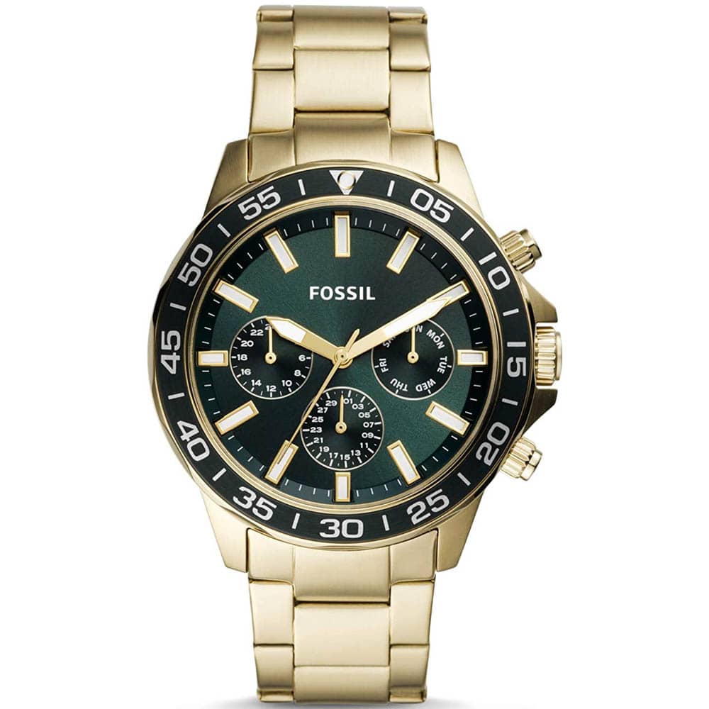 Fossil Men’s Chronograph Quartz Stainless Steel Green Dial 45mm Watch BQ2493