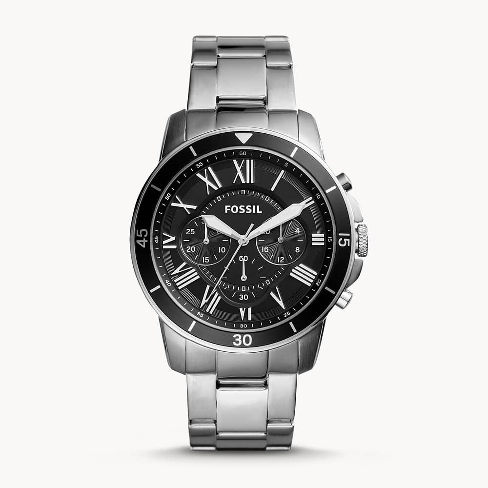 Fossil Men’s Chronograph Quartz Stainless Steel Black Dial 44mm Watch FS5236
