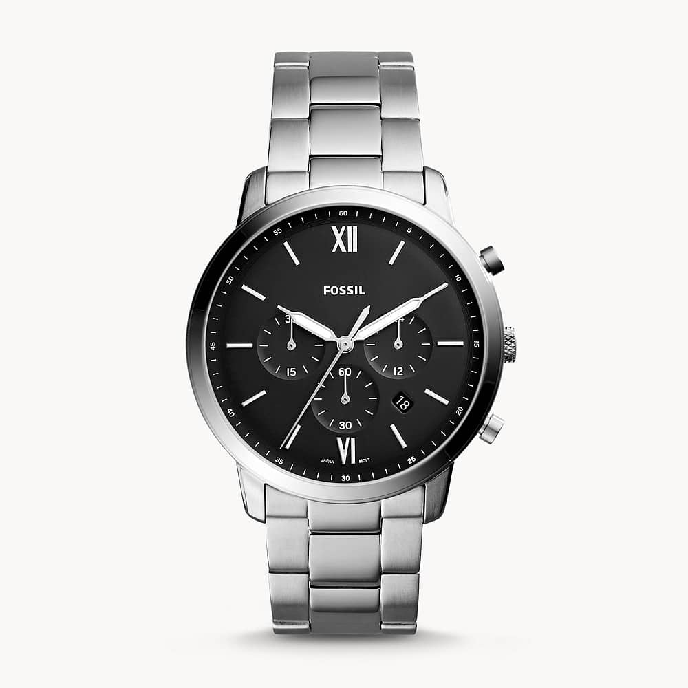 Fossil Men’s Chronograph Quartz Stainless Steel Black Dial 44mm Watch FS5384