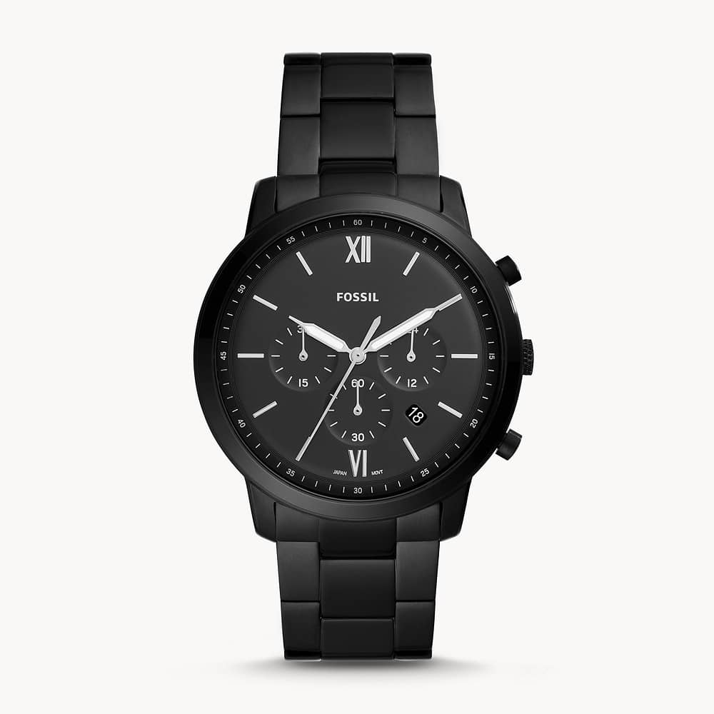 Fossil Men’s Chronograph Quartz Stainless Steel Black Dial 44mm Watch FS5474