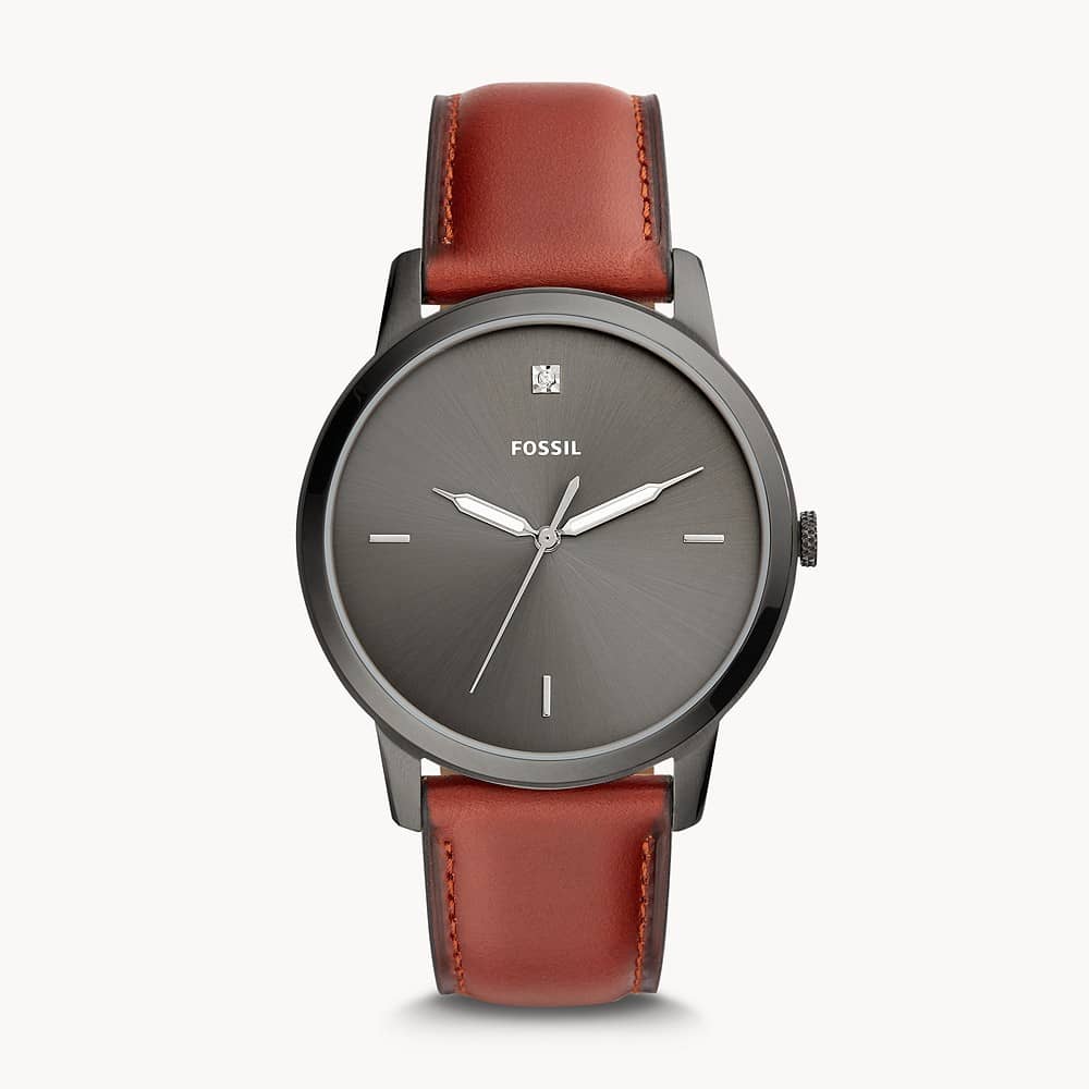 Fossil Men’s Quartz Leather Strap Grey Dial 42mm Watch FS5479