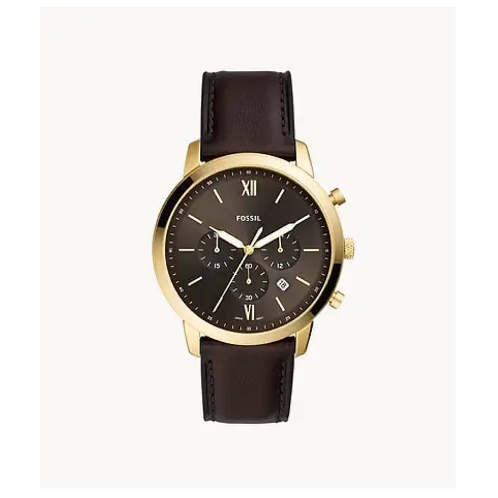 Fossil Men’s Quartz Leather Strap Black Dial 44mm Watch FS5763