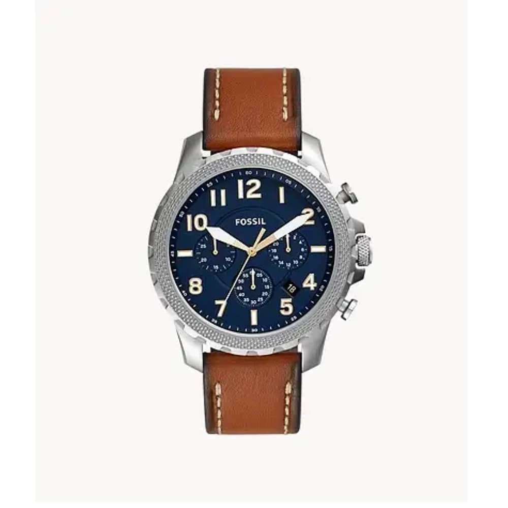Fossil Men’s Quartz Leather Strap Blue Dial 44mm Watch FS5791