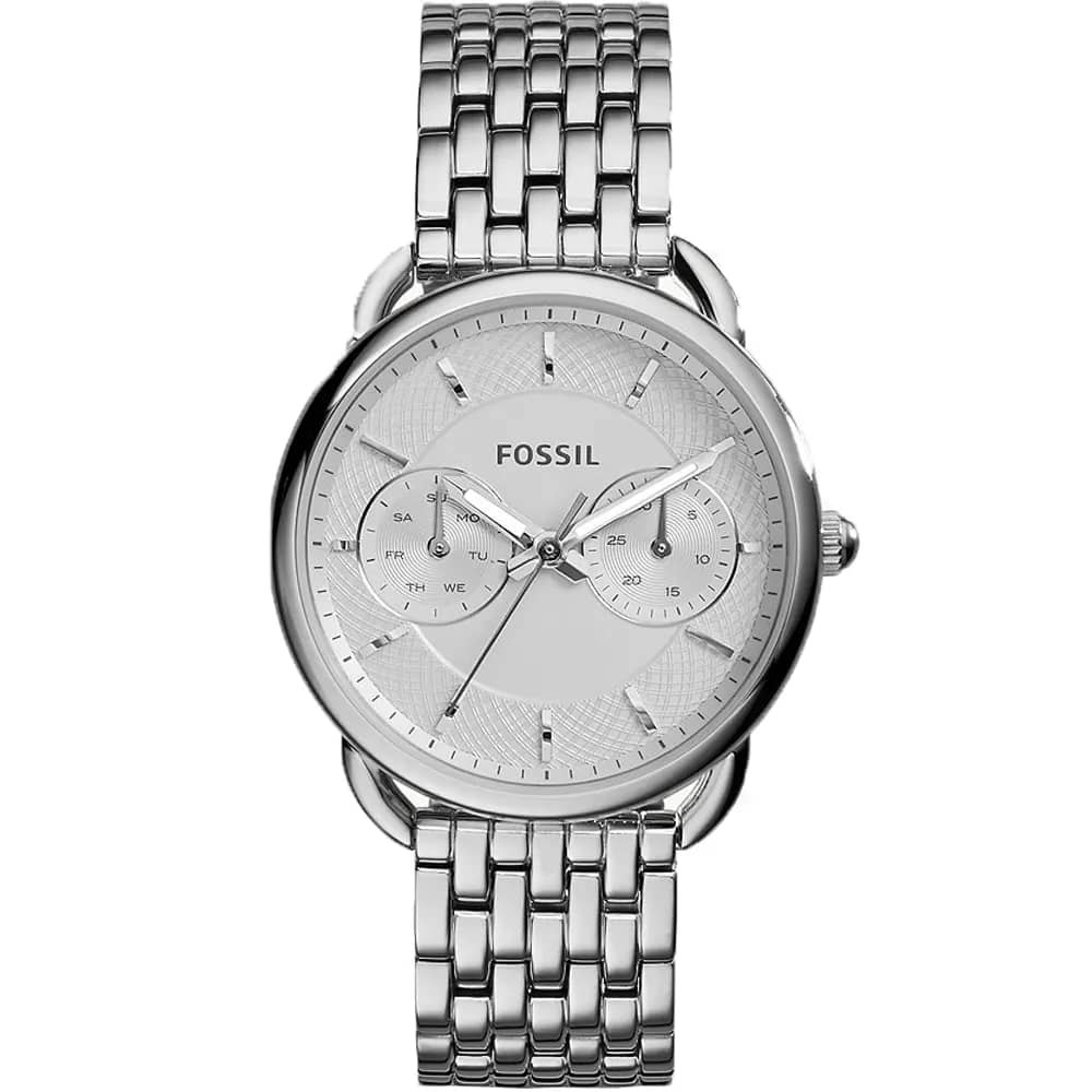 Fossil Women’s Quartz Silver Stainless Steel White Dial 34mm Watch ES3712