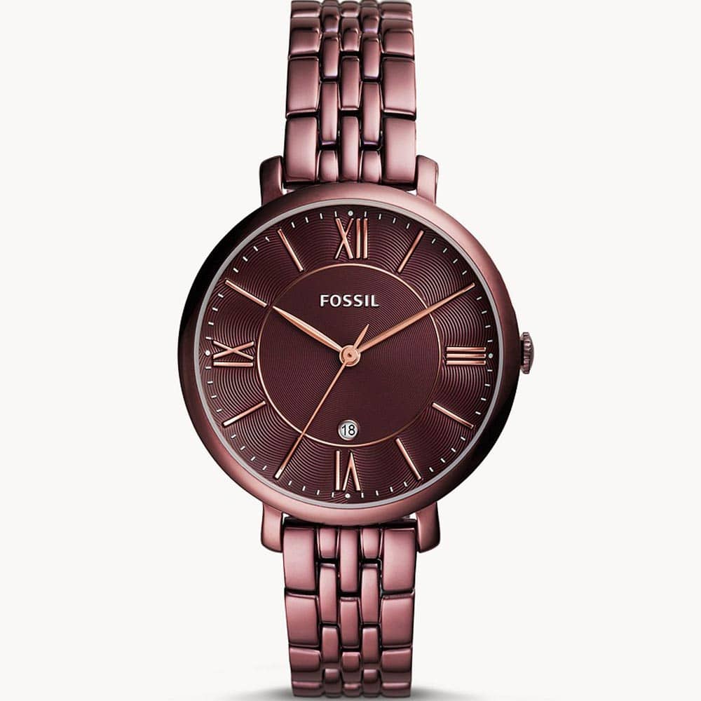 Fossil Women’s Quartz Stainless Steel Wine Dial 36mm Watch ES4100