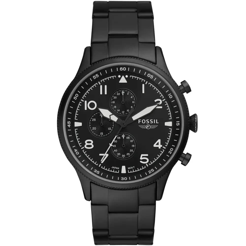 Fossil Men’s Quartz Black Stainless Steel Black Dial 44mm Watch FS5811