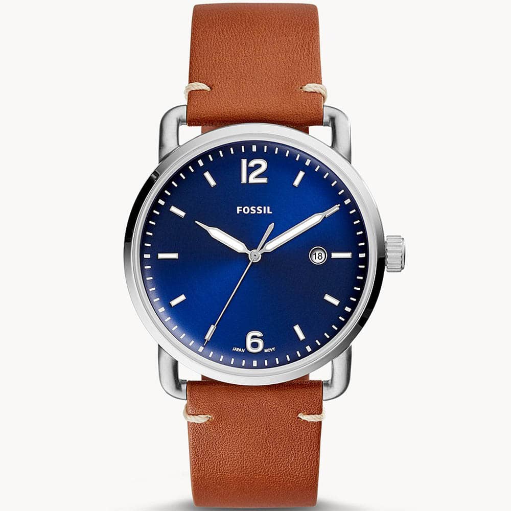 Fossil Men’s Quartz Leather Strap Blue Dial 42mm Watch FS5325