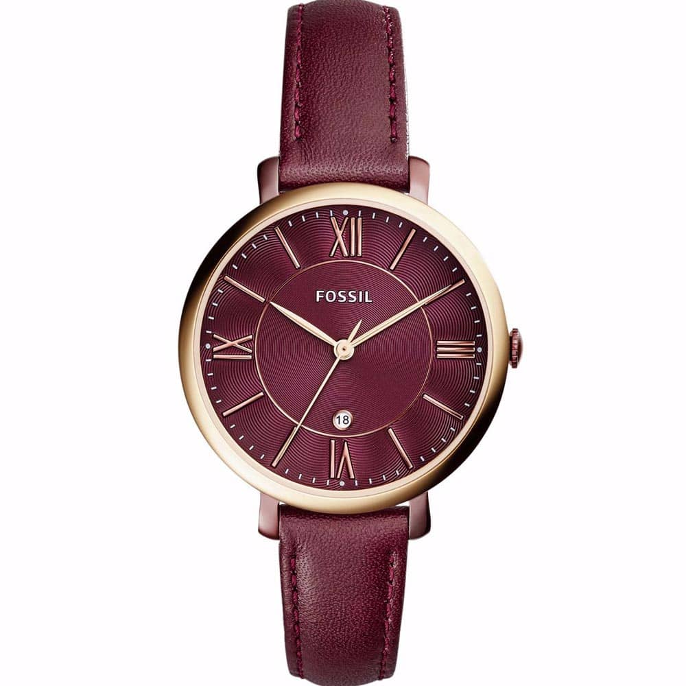 Fossil Women’s Quartz Purple Leather Strap Purple Dial 36mm Watch ES4099