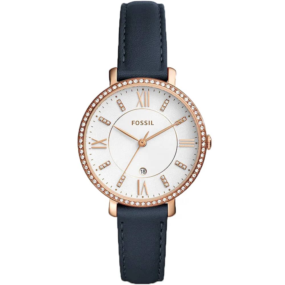 Fossil Women’s Quartz Blue Leather Strap White Dial 36mm Watch ES4291