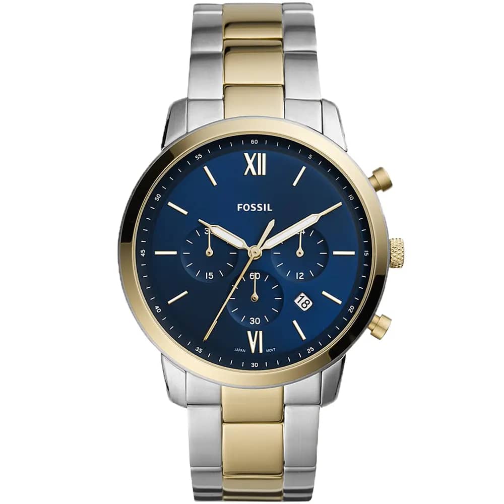 Fossil Men’s Quartz Two-tone Stainless Steel Blue Dial 44mm Watch FS5706