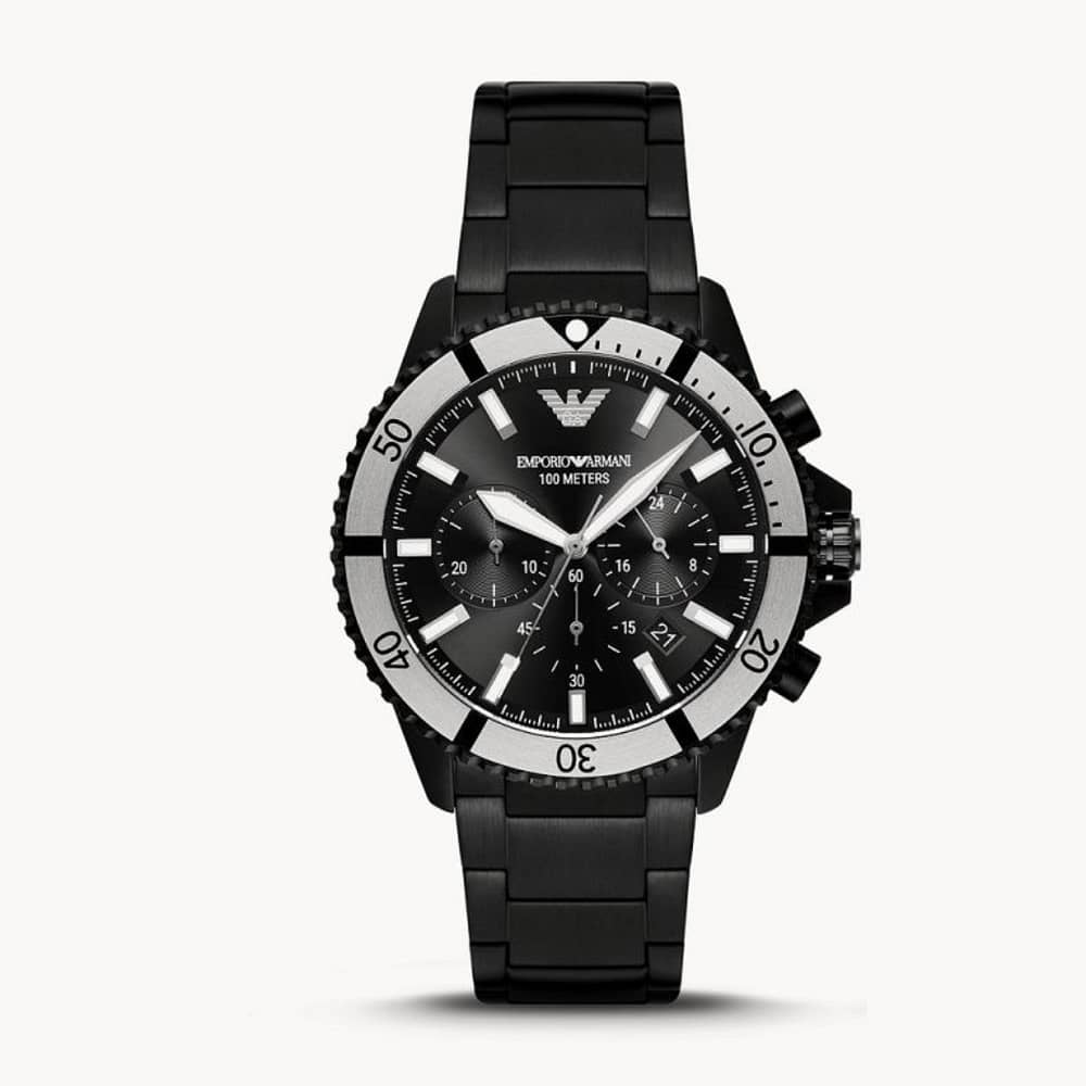 Emporio Armani Men’s Quartz Stainless Steel Black Dial 43mm Watch AR80050