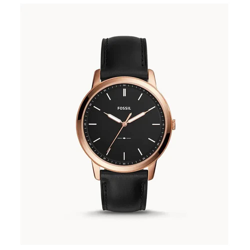 Fossil Men’s Quartz Leather Strap Black Dial 44mm Watch FS5376