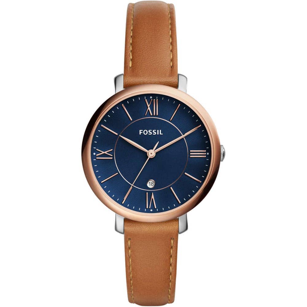 Fossil Women’s Quartz Brown Leather Strap Blue Dial 36mm Watch ES4274