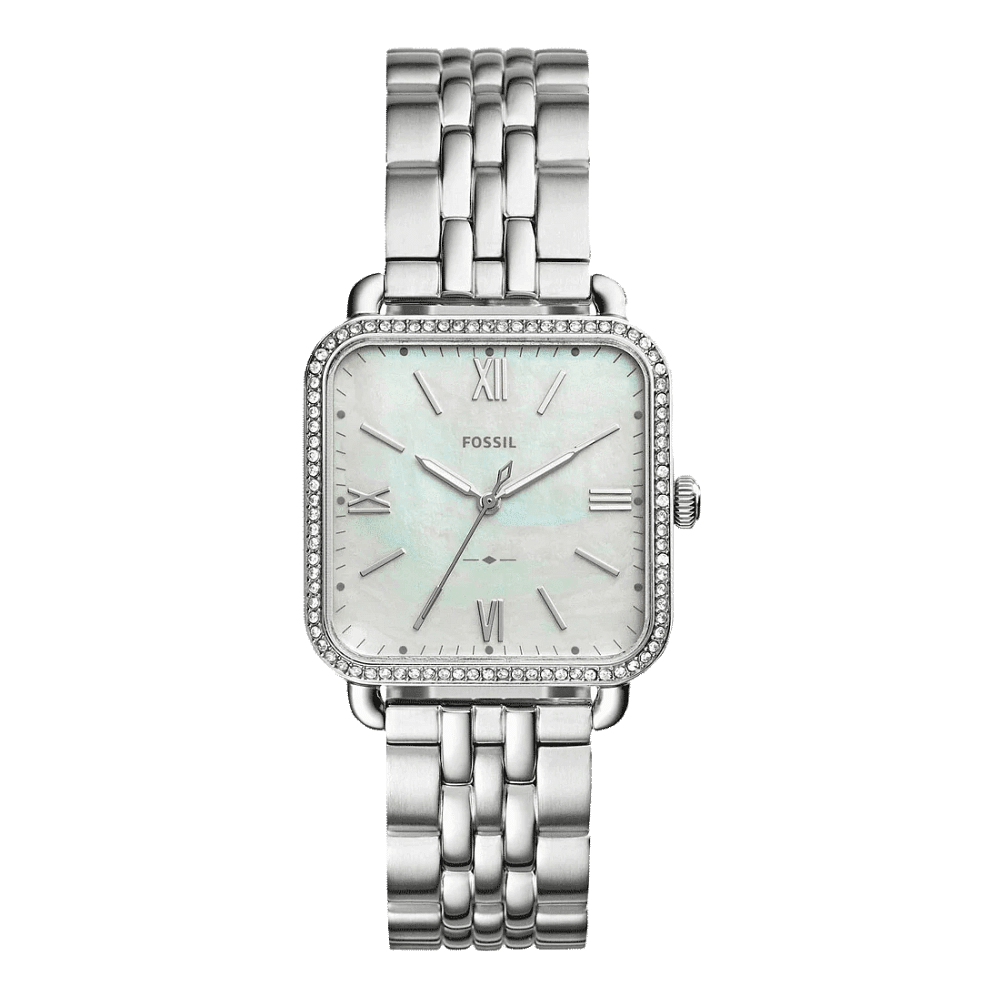Fossil Women’s Quartz Silver Stainless Steel Mother Of Pearl Dial 32mm Watch ES4268
