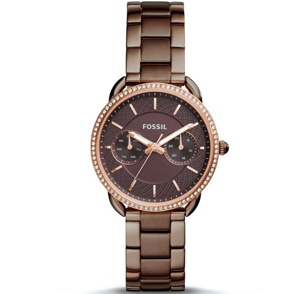 Fossil Women’s Quartz Brown Stainless Steel Brown Dial 35mm Watch ES4258