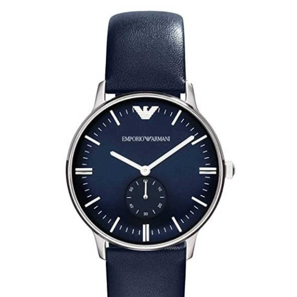 Emporio Armani Men’s Quartz Leather Strap Blue Dial 40mm Watch AR1647