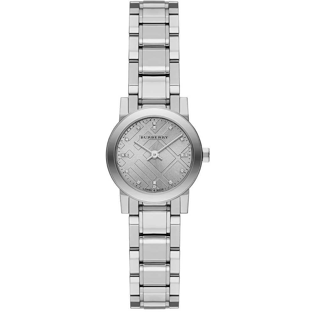 Burberry Ladies Swiss Made Stainless Steel Silver Dial 26mm Watch BU9230
